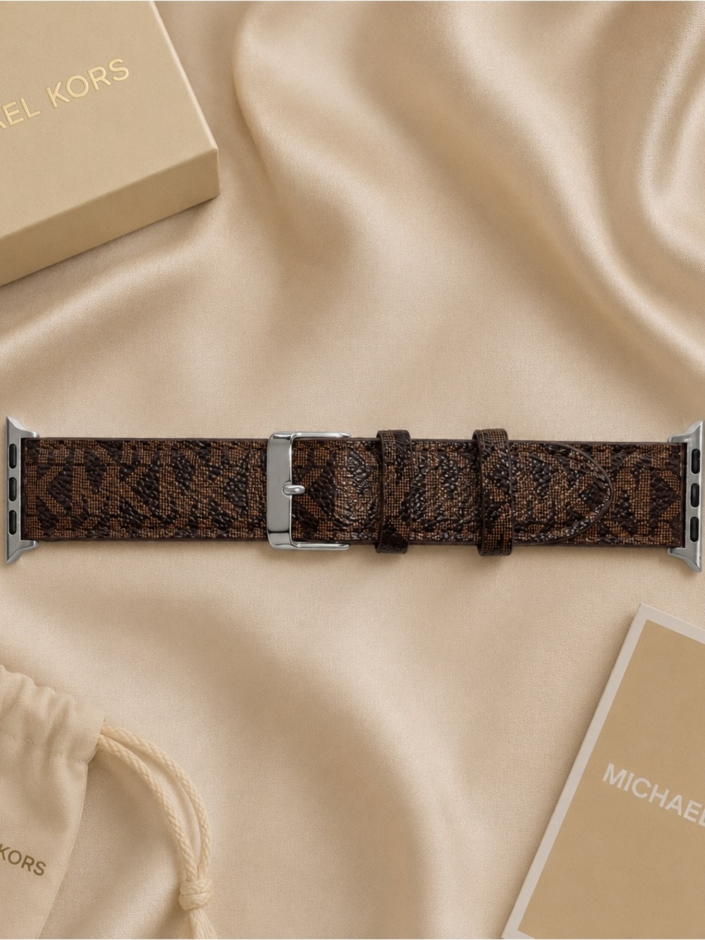 michael kors brown mk monogram apple watch band 41mm